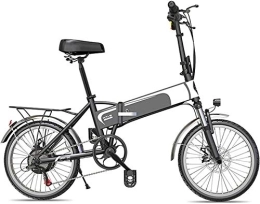 RDJM Bike Ebikes, 20" Folding Electric Bike 350W Electric Bikes for Adults with 48V 10.4Ah / 12.5Ah Lithium Battery 7-Speed Al Alloy E-Bike for Commuting Or Traveling Black ( Color : Spoke Wheel , Size : 10.4AH )