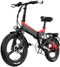 RDJM Bike Ebikes, 400W 20 Inch Folding Electric Bicycle Mountain Beach Snow Bike for Adults Aluminum Electric Scooter E-Bike with Removable 48V 10.4Ah Lithium Battery (Color : Red, Size : 48v12.8Ah)