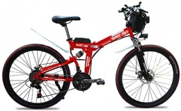 RDJM Bike Ebikes, E-Bike Folding Electric Mountain Bike, Lightweight Foldable Ebike, 500W Motor 7 Speed 3 Mode LCD Display 26" Wheels Electric Bicycle for Adults City Commuting Outdoor Cycling (Color : Red)