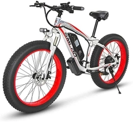 RDJM Electric Bike Ebikes, Electric Bicycle 48V 27 Speed Disc Brake Aluminum Alloy 15AH Lithium Battery 26" 4.0 Wide Wheel Snowmobile Suitable for Commuting Travel with A Maximum Load of 150 Kg (Color : Red)
