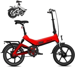 RDJM Bike Ebikes, Electric Bike, Foldablke 16 Inch 36V E-bike With 7.8Ah Lithium Battery, City Bicycle Max Speed 25 Km / h, Disc Brake (Color : Red)