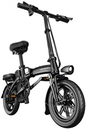 RDJM Bike Ebikes, Electric Bike For Adults Electric Bike 14 Inch Tires 400W Motor 25km / h Foldable E-Bike 30AH Battery 3 Riding Modes (Color : Black, Size : Range:130km)