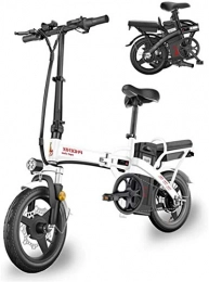 RDJM Bike Ebikes, Electric Bike Smart Mountain Bike for Adults Folding E Bikes E-bike 48V10Ah Lithium-Ion Batter 3 Riding Modes 400W Max Speed 25km / h (Color : White, Size : Range of 35 km)