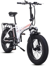 RDJM Bike Ebikes, Fast Electric Bikes for Adults 20 Inch Electric Bicycle, Aluminum Alloy Folding Electric Mountain Bike with Rear Seat, Motor 500W, 48V 15AH Lithium Battery, Urban Commuter Waterproof E-Bike fo