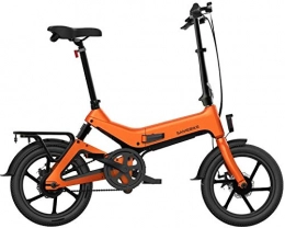 RDJM Bike Ebikes, Folding Electric Bike 16" 36V 350W 7.5Ah Lithium-Ion Battery Electric Bikes for Adult Load Capacity 150 Kg with Rear Seat (Color : Orange)