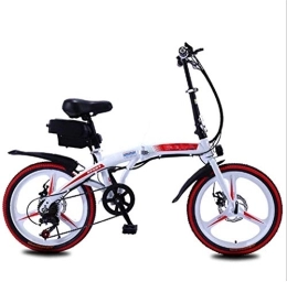 RDJM Bike Ebikes, Folding Electric Bike for Adults, 250W Motor 20'' Eco-Friendly Electric Bicycle with Removable 36V 8AH / 10 AH Lithium-Ion Battery 7 Speed Shifter Disc Brake ( Color : White red , Size : 8AH )