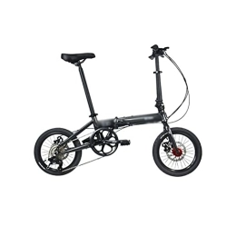  Bike Electric Bicycle 16 Inch Folding Bike Foldable Bicycle Aluminum Alloy 8 Variable Speed Portable Disc Brake Free Installation (Black)