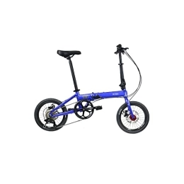  Bike Electric Bicycle 16 Inch Folding Bike Foldable Bicycle Aluminum Alloy 8 Variable Speed Portable Disc Brake Free Installation (Blue)