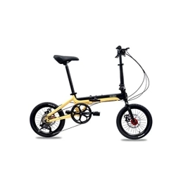  Bike Electric Bicycle 16 Inch Folding Bike Foldable Bicycle Aluminum Alloy 8 Variable Speed Portable Disc Brake Free Installation (Yellow)