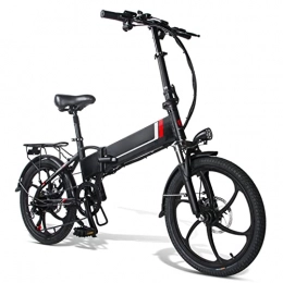 bzguld Bike Electric bike Adult Foldaway Ebike 350W 20" Fat Tire Folding Electric Bicycle 48V10.4AH lithium Battery 21 mph Mountain Foldable E-Bike 7 Speed Commute Ebike for Female Male (Color : Black)