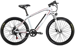 RDJM Bike Electric Bike, Adult Mountain Electric Bicycle, 26 Inch Travel Electric Bicycle 350W Brushless Motor 27 Speed 48V 10Ah Removable Lithium Battery Front Rear Disc Brake (Color : White)