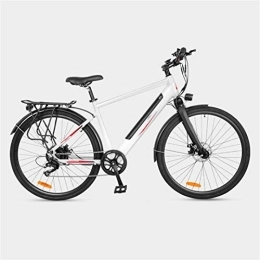 RDJM Bike Electric Bike, City Commuter Electric Bicycle, 6 Speed 360W Motor Dual Disc Brakes 27 Inches Adults Aluminum Alloy Variable Speed E-Bike 36V Removable Hidden Battery ( Color : White , Size : B 14AH )