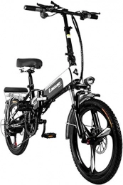 RDJM Bike Electric Bike Electric Bikes for Adults 20" Tire Folding Electric Bike with 350W Motor and Removable 48V 12.5Ah Lithium Battery 7-Speed E-bike Al Alloy and Dual Disc Brakes Electric Bicycle Black