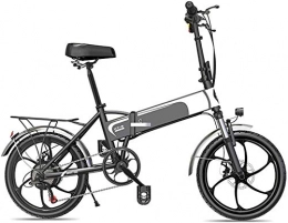 Erik Xian Electric Bike Electric Bike Electric Mountain Bike 20" Folding Electric Bike 350W Electric Bikes for Adults with 48V 10.4Ah / 12.5Ah Lithium Battery 7-Speed Al Alloy E-Bike for Commuting Or Traveling Black, Spoke Whee