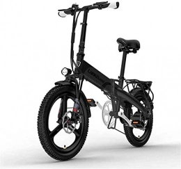 HCMNME Bike Electric Bike Electric Mountain Bike 20 Inch Electric Mountain Bike 400W Motor 48V 10.4Ah Removable battery With LCD Display & Rear Carrier 5 Level Pedal Assist Long Endurance Lithium Battery Beach Cr