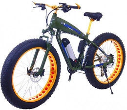 Erik Xian Bike Electric Bike Electric Mountain Bike 26Inch Fat Tire Electric Bike 48V 15Ah Snow E-Bike 21 / 24 / 27 / 30 Speeds Beach Cruiser Mens Women Mountain Electric Bikes with Disc Brake (Color : 15Ah, Size : ArmyGr