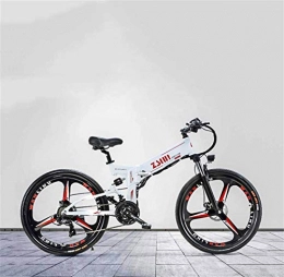 Erik Xian Electric Bike Electric Bike Electric Mountain Bike Adult Foldable Electric Mountain Bike, 48V Lithium Battery, Aluminum Alloy Multi-Link Suspension, 26 Inch Magnesium Alloy Wheels for the jungle trails, the snow, t