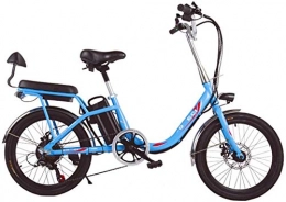 Erik Xian Electric Bike Electric Bike Electric Mountain Bike City Electric Bike for Adults, 20 inch Mini Electric Bike 7 Speed Transmission Gears 48V 8Ah Battery Commute Ebike with Rear Seat Dual Disc Brakes, Blue for the jun