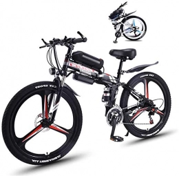 Erik Xian Electric Bike Electric Bike Electric Mountain Bike Electric Bike Folding Electric Mountain 350W Foldaway Sport City Assisted Electric Bicycle with 26" Super Lightweight Magnesium Alloy Integrated Wheel, Full Suspen
