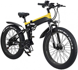 HCMNME Bike Electric Bike Electric Mountain Bike Electric Snow Bike, 26" Electric Mountain Bike Folding for Adults, 500W Watt Motor 21 / 7 Speeds Shift Electric Bike for City Commuting Outdoor Cycling Travel Work O