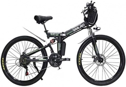 HCMNME Electric Bike Electric Bike Electric Mountain Bike Electric Snow Bike, 26 inch Electric Bikes Bike Bicycle, 48V / 13A / 350W Hanging bag Folding Bike Bicycle Full suspension Double Disc Brake Lithium Battery Beach Cruis