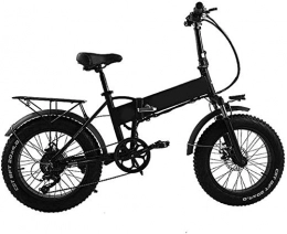 HCMNME Bike Electric Bike Electric Mountain Bike Electric Snow Bike, 48v 500w 20inch Folding Electric Fat Tire Bike 12ah Removable Lithium Battery Electric Beach Bike Professional 8 Speed Adult Electric Full Susp