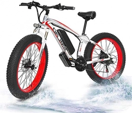 HCMNME Electric Bike Electric Bike Electric Mountain Bike Electric Snow Bike, Electric Fat Tire Bike Powerful 26"X4" Fat Tire 500W Motor 48V / 15AH Removable Lithium Battery Ebike Moped Snow Beach Mountain Bicycle, Electric