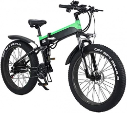 HCMNME Electric Bike Electric Bike Electric Mountain Bike Electric Snow Bike, Electric Folding Bike Bicycle Portable Adjustable for Adults, 26" Electric Bicycle / Commute Ebike Foldable with 500W Motor, 48V 10Ah, 21 / 7 Speed