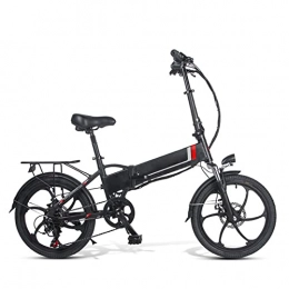 HMEI Bike Electric Bike Foldable for Adults 20 Inch 48V 10.4Ah Aluminum Alloy Folding Electric Bicycle 350W High Speed Brushless Gear Motor 7 Speed Ebike (Color : Black)