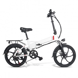 Electric oven Bike Electric Bike Foldable for Adults 20 Inch 48V 10.4Ah Aluminum Alloy Folding Electric Bicycle 350W High Speed Brushless Gear Motor 7 Speed Ebike (Color : White)
