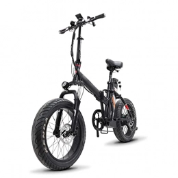 Electric oven Bike Electric Bike Foldable for Adults 500W High Speed Motor 48V Li-Ion Battery 20 Inch 4.0 Fat Tires Electric Bicycle Snow Ebike (Color : Black)