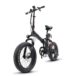 HMEI Bike Electric Bike Foldable for Adults 500W High Speed Motor 48V Li-Ion Battery 20 Inch 4.0 Fat Tires Electric Bicycle Snow Ebike (Color : Black)