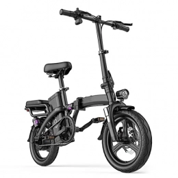 Electric oven Bike Electric Bike Foldable for Adults Lightweight 400W Electric Bike Men and Women E Bike 14 Inch Folding Electric Bike (Color : Black)