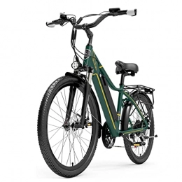 Electric oven Bike Electric Bike for Adults 48V 500W Power-Assisted Classic Retro Electric Bicycle 26 Inch Tire Fashioned Lady Bicycle City Travel Ebike (Color : Green 15AH)