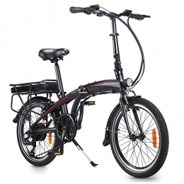 Electric oven Bike Electric Bike for Adults Foldable 20 Inch Wheel 250W Folding Electric Bicycle with 10Ah Battery Men E Bike (Color : Black)