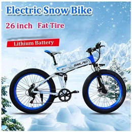 Fangfang Electric Bike Electric Bikes, 350W Electric Bike Fat Tire Snow Mountain Bike 48V 10Ah Removable Battery 35km / h E-Bike 26inch 7 Speed ?Adult Man Foldign Electric Bicycle(Color:Green), E-Bike