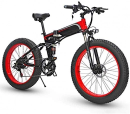 Fangfang Electric Bike Electric Bikes, Electric Folding Bike Fat Tire 26", City Mountain Bicycle, Assisted E-Bike Lightweight with 350W Motor, 7 Speed Shifter Accelerator, with LCD Screen, E-Bike (Color : Red)