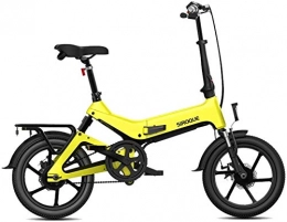 Fangfang Electric Bike Electric Bikes, Electric Folding Bike, Foldable Bicycle Double Disc Brake Portable，With 250W Motor, 36V7.8Ah Large Capacity Battery, Maximum Speed Up To 25KM / h, E-Bike (Color : Yellow)