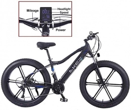 Fangfang Electric Bike Electric Bikes, Electric Mountain Bike 26 Inches 350W 36V 10Ah Folding Fat Tire Snow Bike 27 Speed E-Bike Pedal Assist Disc Brakes and Three Working Modes for Adult, E-Bike (Color : Black)