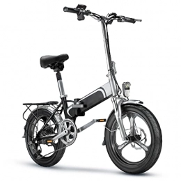 LWL Electric Bike Electric Bikes for Adults Electric Bicycle 400W 48V10ah Graphene Lithium Battery 20 Inch Foldable Electric Bike Aluminum Alloy Pedal Ebike (Color : Light Grey)