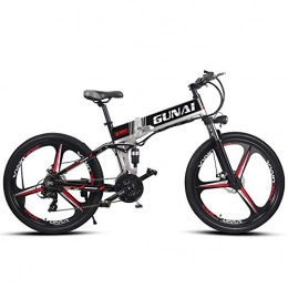 GUNAI  Electric Mountain Bike, 26 Inch Folding E-bike with 3 Spokes Integrated Wheel, Disc Brake and Shimano 21 Speed Gear
