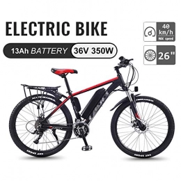 TANCEQI Electric Bike Electric Mountain Bikes for Adults, 26'' Fat Tire E-Bike 27 MTB Ebikes for Men Women, All Terrain Commute Sports Mountain Bike Full Suspension 350W Rear Wheel Motor, Red
