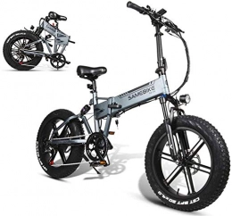 WJSWD Electric Bike Electric Snow Bike, Electric Bicycle 20-Inch Folding Electric Mountain Bike 500W Motor 48V 10AH Lithium Battery, Top Speed: 35Km / H, Pure Electric Battery Life 35-45Km Lithium Battery Beach Cruiser for