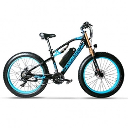 Extrbici Electric Bike Extrbici xf900 electric mountain bike 24-speed gears 66 x 43.2 cm aluminium frame mountain bike 250 W 36 V brushless hub motor(blue)