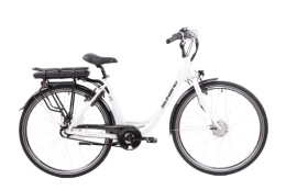 F.lli Schiano  F.lli Schiano E-Moon 28" E-Bike, Electric City Bicycle 250W Motor for Women, with Shimano Nexus 7-Speed Inner Gear Hub, removable 36V 13Ah Lithium Battery, in White, with front motor