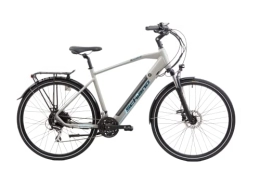 F.lli Schiano  F.lli Schiano E-Wave 28" E-Bike, Electric City Bicycles with 250W Motor and removable 36V 11.6Ah Lithium Battery, with Shimano 24 Speeds, for Men in Silver, LCD Display