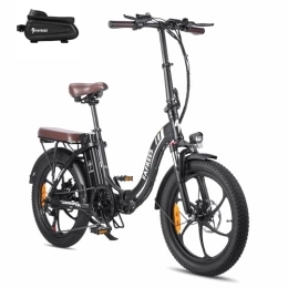 Fafrees  Fafrees F20 PRO Fold Electric Bicycles, 250W City Electric Bikes, 20 * 3.0 Inch Fatbike, 36V / 18Ah Battery ebikes, Range 70-130KM, Electric Mountain Bikes for Adults, Black