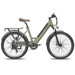 Fafrees Electric Bike Fafrees Official Electric Bike, 26 Inches Electric Bikes with APP, 250W City Electric Bicycle, 36V 10Ah Removable Battery Low Frame Pedal Assist Ebike, Shimano 7 Speed, UK Legal, F26 Pro Green
