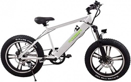 Fangfang Electric Bike Fangfang Electric Bikes, 20" Electric Mountain Bike For Adults 500W Fat Tire Off-Road Ebike Aluminum Alloy Bibycles With 110AH Lithium Ion Battery Ebike IP54 Waterproo, E-Bike (Color : White)