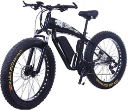 Fangfang Electric Bike Fangfang Electric Bikes, Fat Tire Electric Bicycle 48V 10Ah Lithium Battery with Shock Absorption System 26inch 21speed Adult Snow Mountain E-bikes Disc Brakes (Color : 15Ah, Size : Black), E-Bike